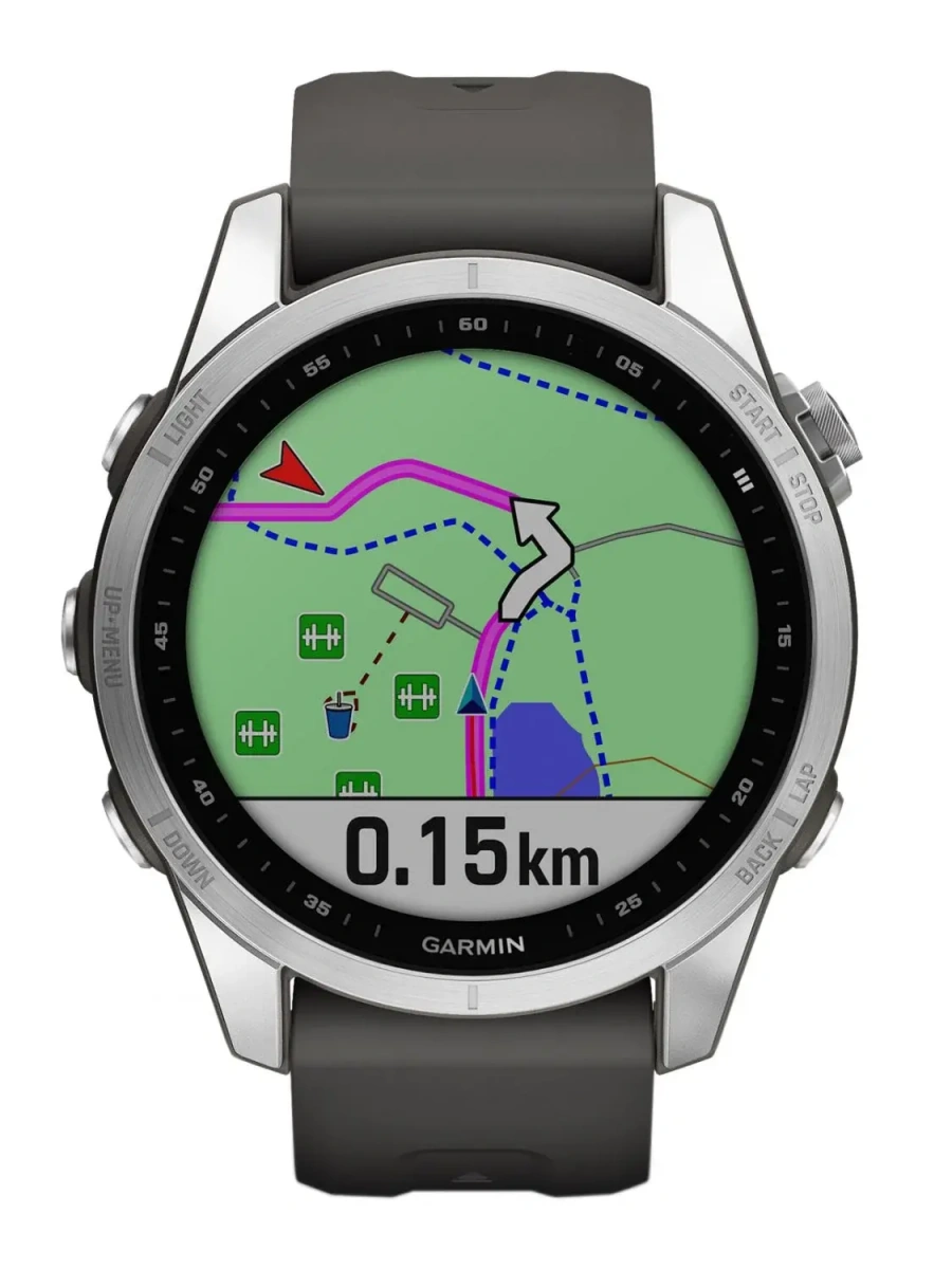 Смарт-годинник Garmin Fenix 7S Silver with Graphite Band (010-02539-00/01)